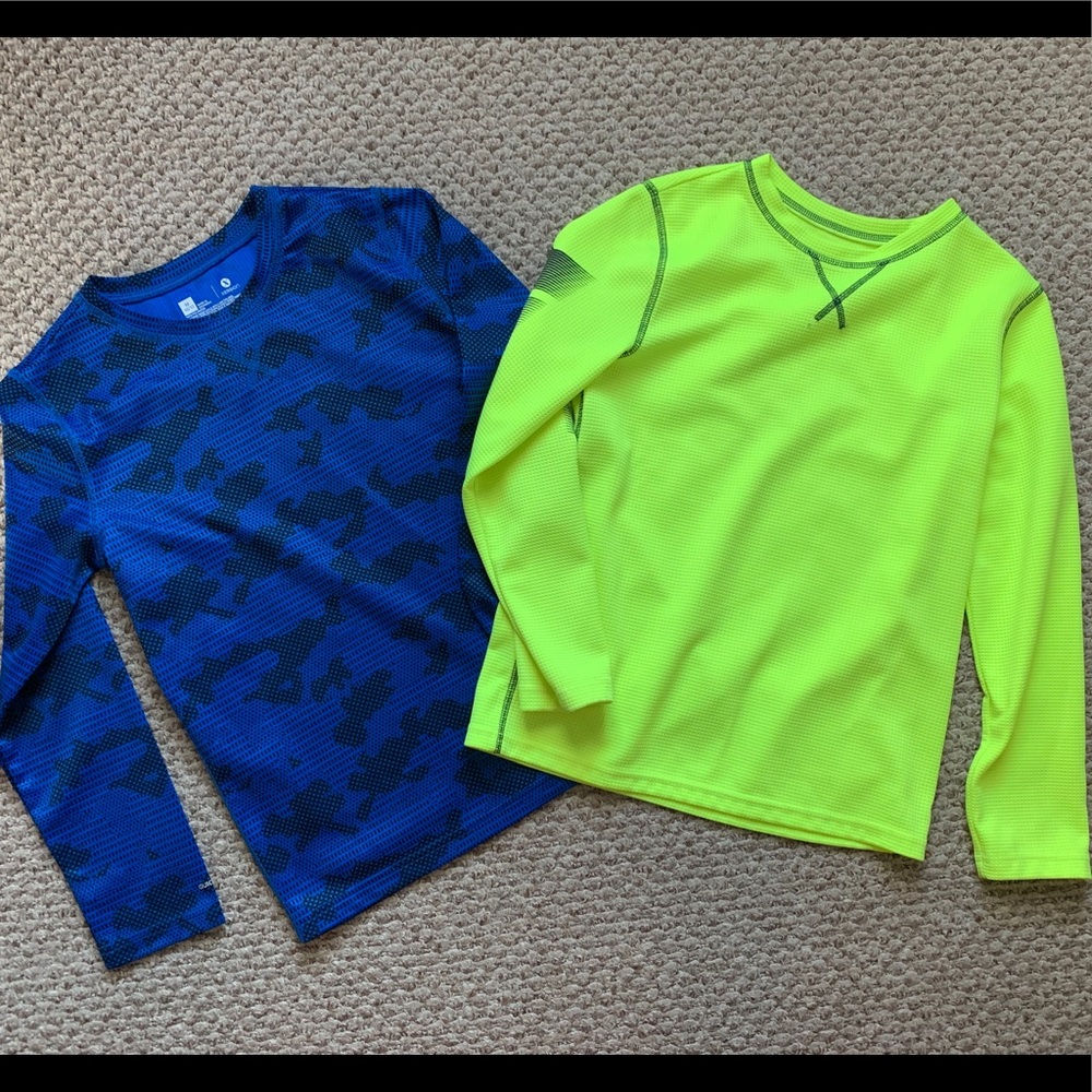 2/$10 Boys long sleeved active tops, size 10/12
